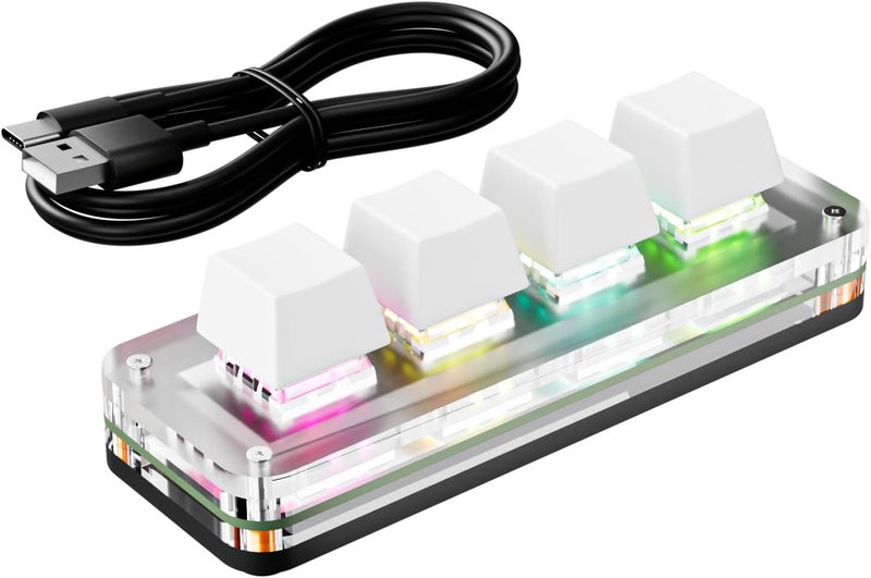 Coast & inland available 4 Button Macropad Programmable Small Keyboards for Work Efficiency Wide Compatibility and Portable Design for Gaming, Work, Bea Bulk order available stock - Image 1