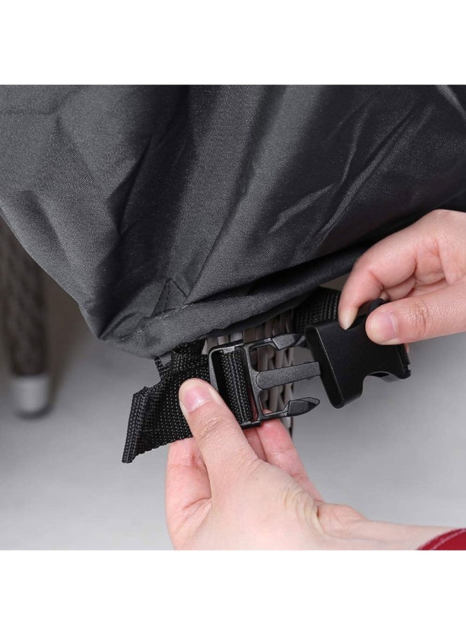 AIWANTO Heavy-Duty Waterproof Patio Furniture Cover – Rectangular 420D Oxford Fabric Outdoor Table & Chair Protector, UV-Resistant Dustproof Cover with Drawstring Cord Stopper & Storage Bag – Black - Image 5