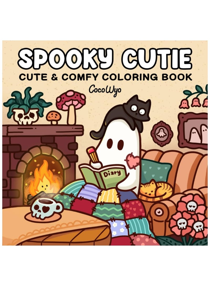 Generic Spooky Cutie: Coloring Book for Adults and Teens Featuring Adorable Creepy Creatures in Cozy Hygge Moments for Relaxation  - Image 1