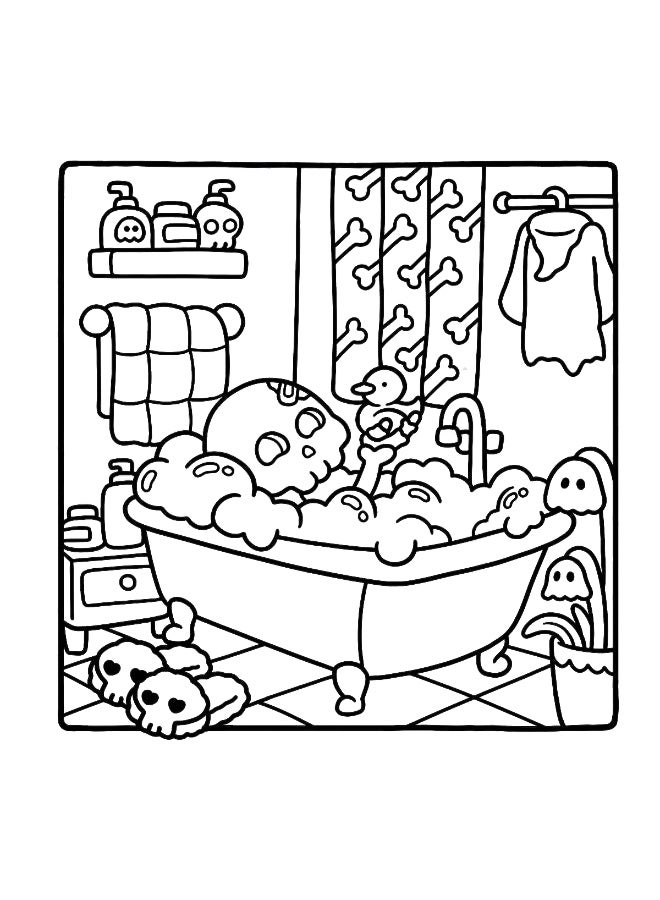 Spooky Cutie: Coloring Book for Adults and Teens Featuring Adorable Creepy Creatures in Cozy Hygge Moments for Relaxation