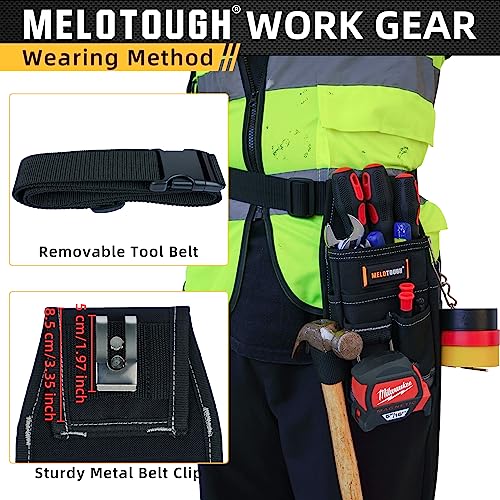 MELOTOUGH Pocket Tool Pouch Tool Belt Pouches with Belt Clip Utility Mini Tool Organizer Pouch for Electrician,Carpenter,Construction,Technician - Image 3
