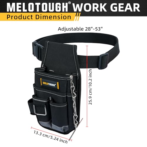 MELOTOUGH Pocket Tool Pouch Tool Belt Pouches with Belt Clip Utility Mini Tool Organizer Pouch for Electrician,Carpenter,Construction,Technician - Image 2