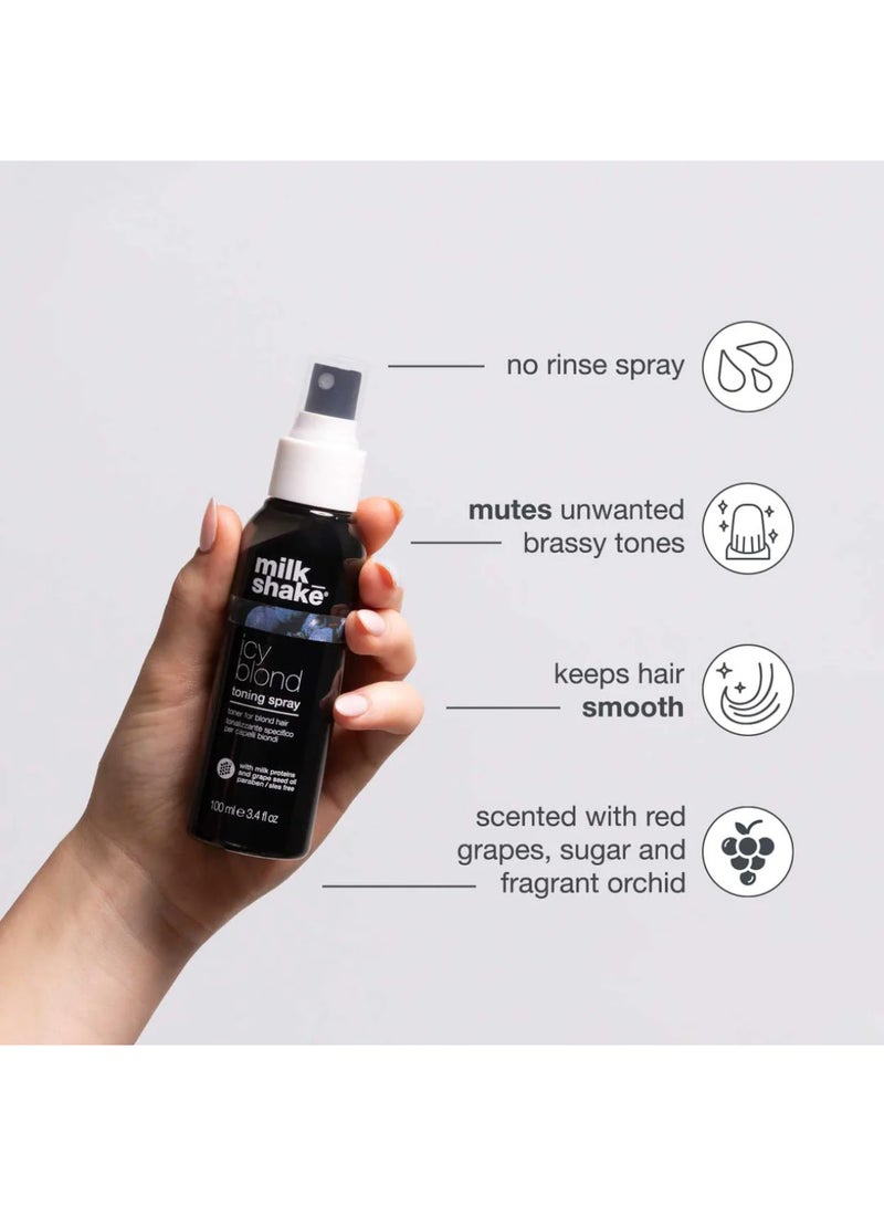 Milk Shake بخاخ تنغيم للشعر الأشقر مع صبغة سوداء - يت counteracts درجات الأصفر والبرتقالي، يرطب ويضيف لمعان لإنهاء بارد وجليدي (100 مل) - Image 3