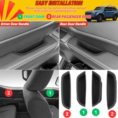 Qlhshop For 2026 2025 2024 Toyota Land Cruiser 1958 LC250 Prado Accessories - 4 Door Pocket Liner Protector with Door Handle Insert Organizer Storage Box - Front Rear Interior Accessories, 10 Pack - Image 4