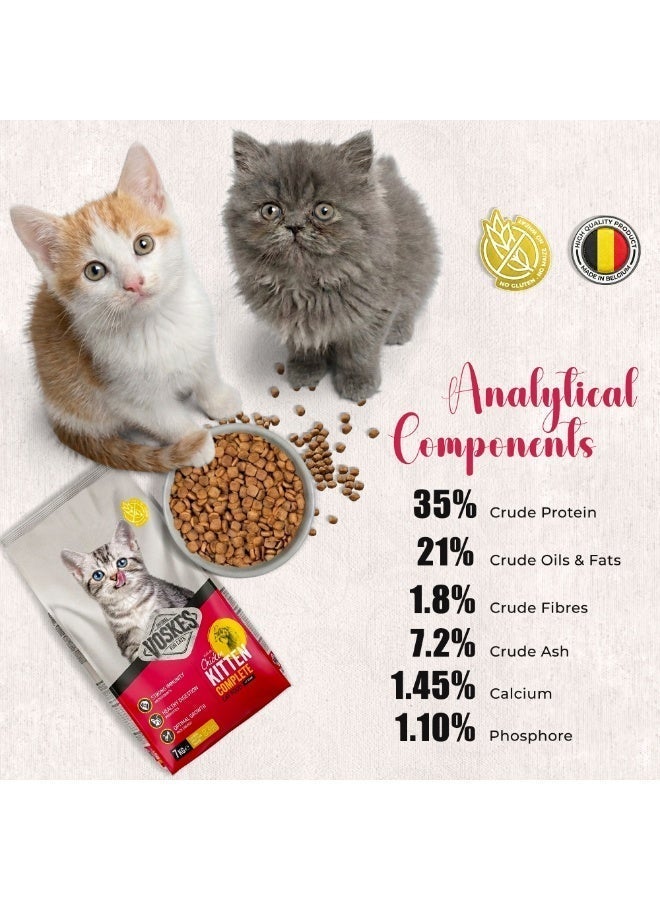 Voskes Kitten Cat food Chicken - 2kg| Kitten Complete Chicken Dry Cat Food for Growth, Immunity & Digestion | High Protein, Prebiotics, Fish Oil | For Kittens, Pregnant & Lactating Cats - Image 3