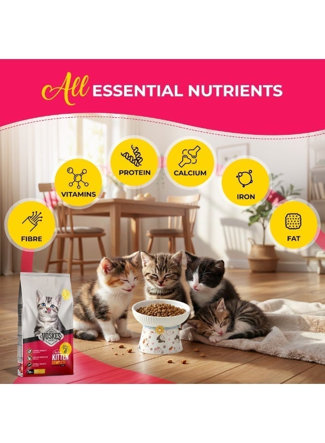 Voskes Kitten Cat food Chicken - 2kg| Kitten Complete Chicken Dry Cat Food for Growth, Immunity & Digestion | High Protein, Prebiotics, Fish Oil | For Kittens, Pregnant & Lactating Cats - Image 4