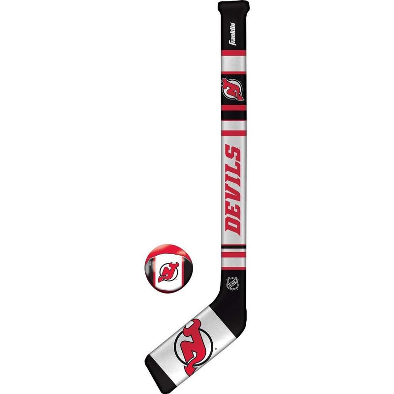Franklin Sports New Jersey Devils NHL Mini Soft Hockey Stick Set - NHL Team Soft Foam Mini Hockey Stick and Ball Set - Great Toy for Kids - Image 4