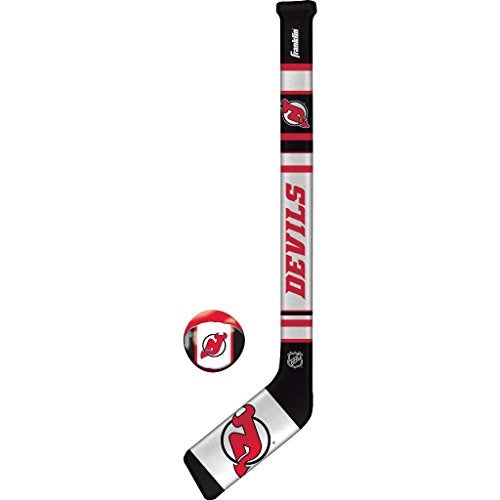 Franklin Sports New Jersey Devils NHL Mini Soft Hockey Stick Set - NHL Team Soft Foam Mini Hockey Stick and Ball Set - Great Toy for Kids - Image 1