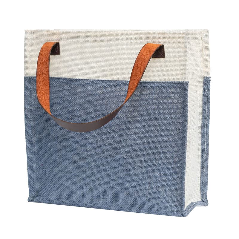 JUTEKA Stylish, Baby Pink,Durable, Multipurpose Hand Bag for Lunch, Shopping, Eco Friendly Jute Bag with Leather Handles…… - Image 1