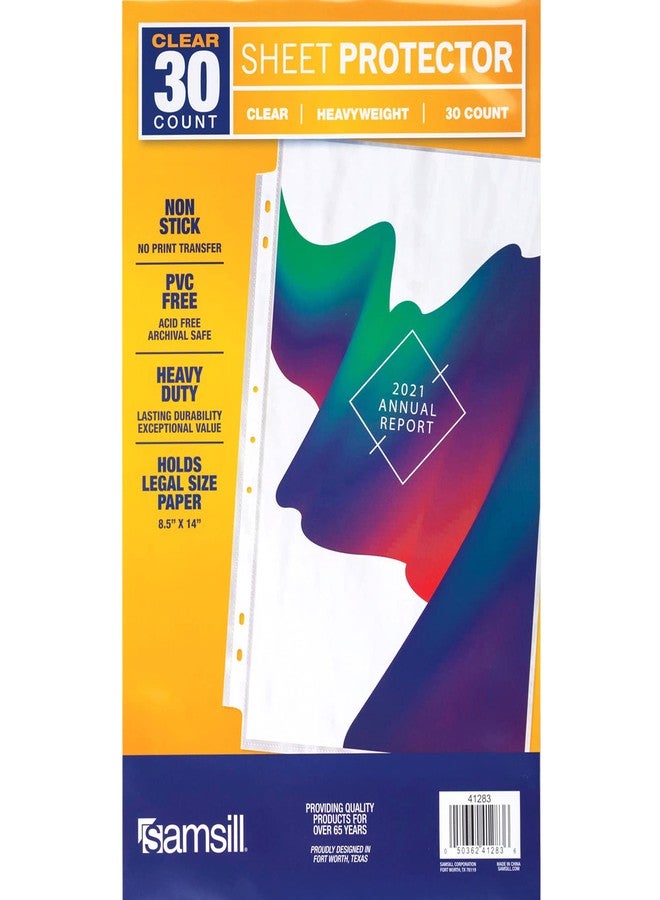 سامسيل واقيات أوراق سامسيل، واقيات مستندات مقاس 8.5 × 14 بوصة للمجلدات القانونية، متينة، شفافة، مقاس قانوني، تحميل علوي، خالية من الأحماض، عبوة من 30 قطعة - Image 1