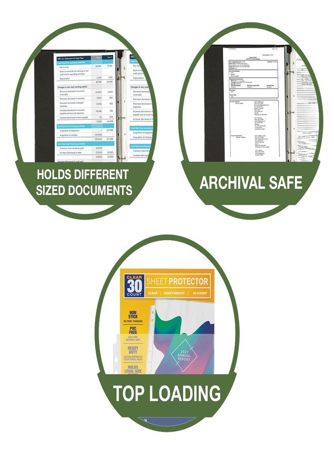 سامسيل واقيات أوراق سامسيل، واقيات مستندات مقاس 8.5 × 14 بوصة للمجلدات القانونية، متينة، شفافة، مقاس قانوني، تحميل علوي، خالية من الأحماض، عبوة من 30 قطعة - Image 3