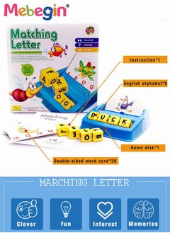MEBEGIN Matching Letter Game, Fun Spelling Toys Set with 8 Letter Dice, Alphabet Spelling Reading Flash Cards, Hands-On Learning Toy, Enlightenment Learning Games, Parent-child Interactive Toy, Easy to Memorize Words, Ideal Gifts for Kids  - Image 3