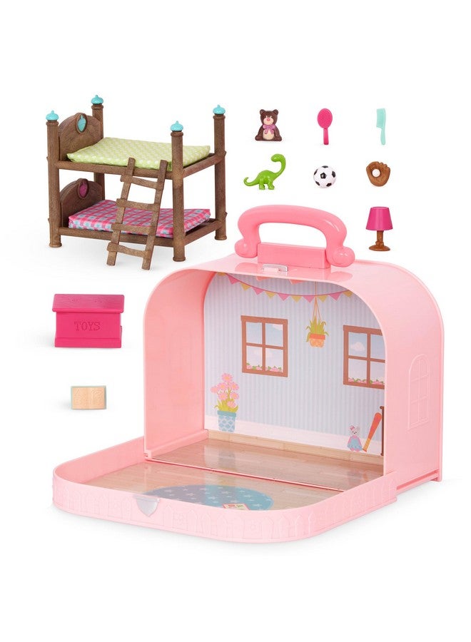 Li'L WOODZEEZ Li’l Woodzeez - Bunk Beds Playset - Travel Toy - Compact Travel Suitcase - Dollhouse Furnitures & Accessories Included - Pretend Play for Kids Age 3+  - Image 5
