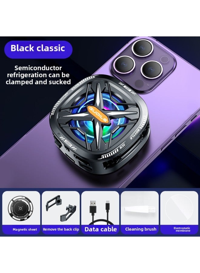 The FS05 Mobile Phone Radiator Digital Display Three-speed Adjustment Semiconductor Frozen Refrigeration Hand Tour Live Fast Cooling-Color:FS05 Standard Black - Image 1
