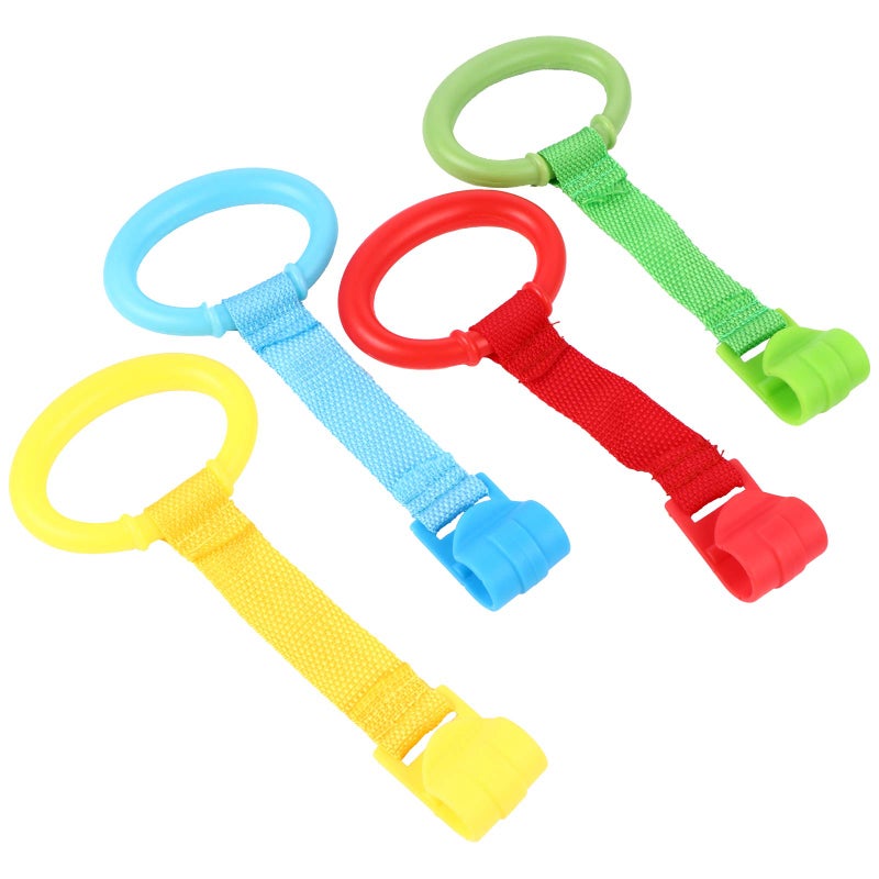 TOYANDONA 4Pcs Pull Ring Baby Bed Stand Up Rings Baby Cot Rings Walking Assistant for Baby Toddler - Image 1
