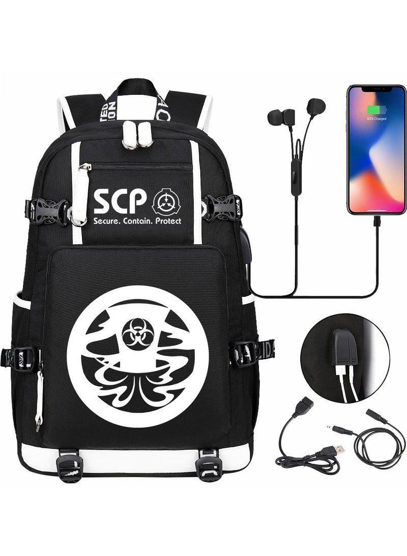 USB Print Youth Casual Travel Backpack