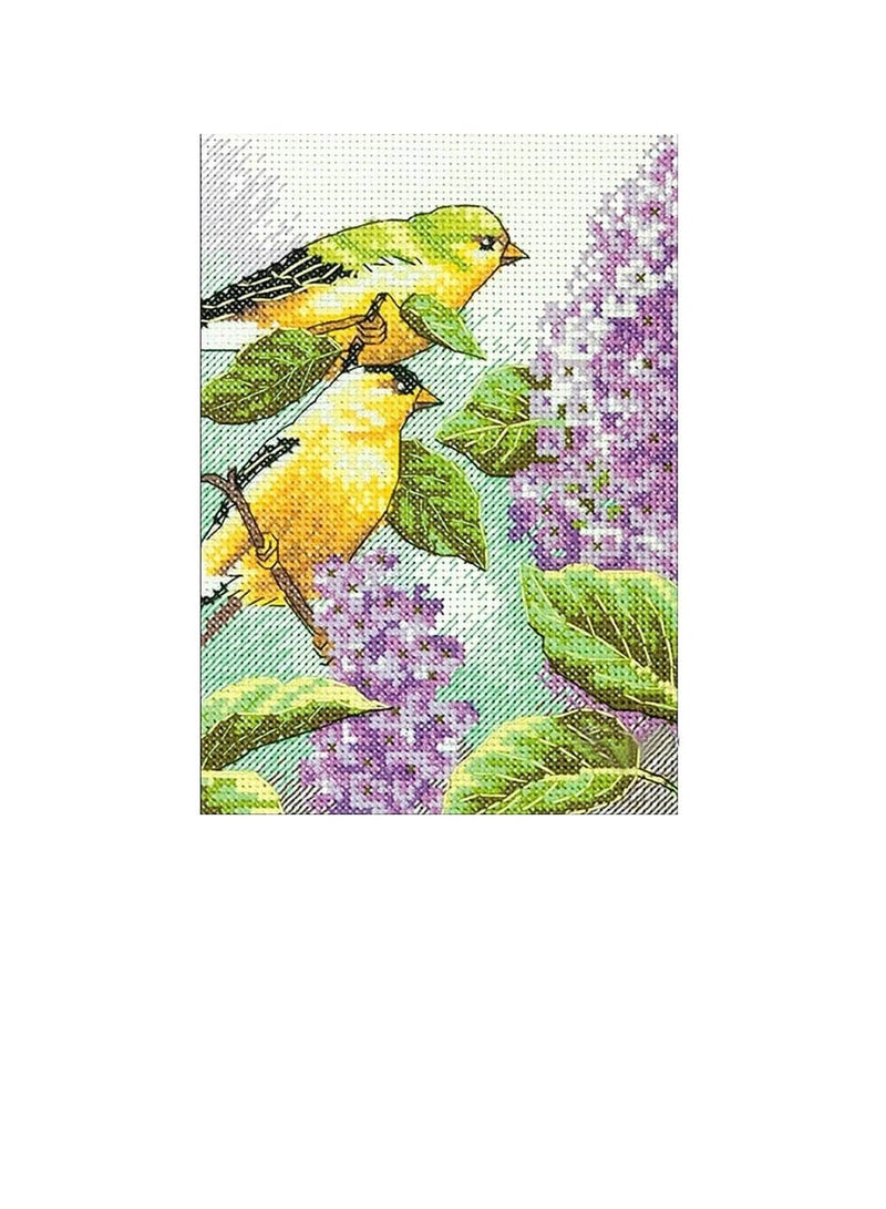 مجموعة الغرز المتقاطعة المصغرة ذات الحسون والليلك 5 بوصة × 7 بوصة - Image 2