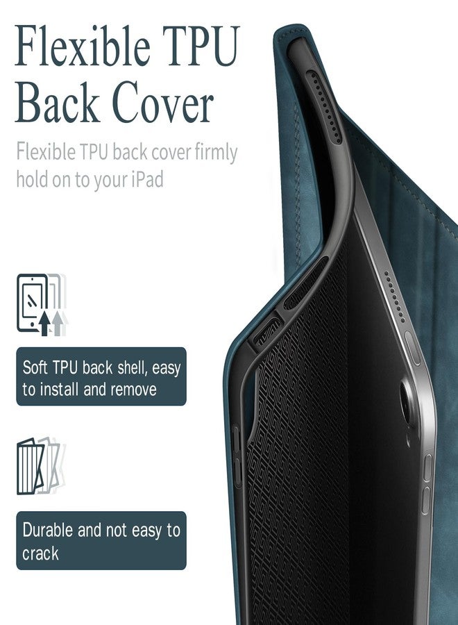 Antbox Case for iPad (A16) 11th (11'')/ 10th Generation (10.9'') High Grade Skin-Touch Vegan Leather with Built-in Pencil Holder Auto Sleep/Wake Function (Blue) - Image 3