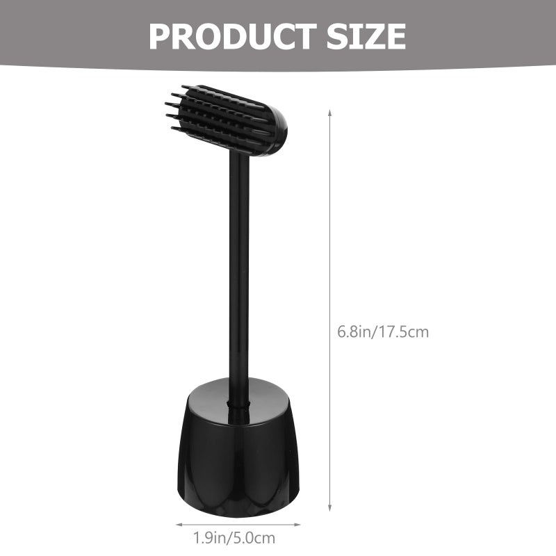 Cat Grooming Comb And Massage Brush With Storage Base Multi Functional Pet Hair Remover Black - Image 3