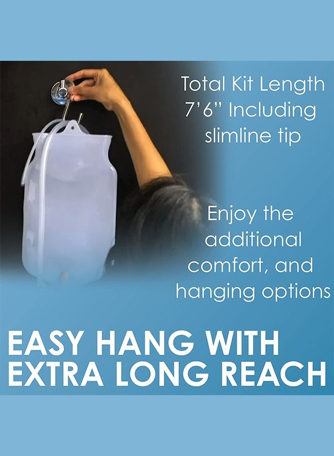 general 2L Reusable Silicone Enema Bag Kit with 1.5m Long Hose 5 Replaceable Tips and Controlled Water Flow for Colon Detox Cleanse Douche for Women and Men - Image 3