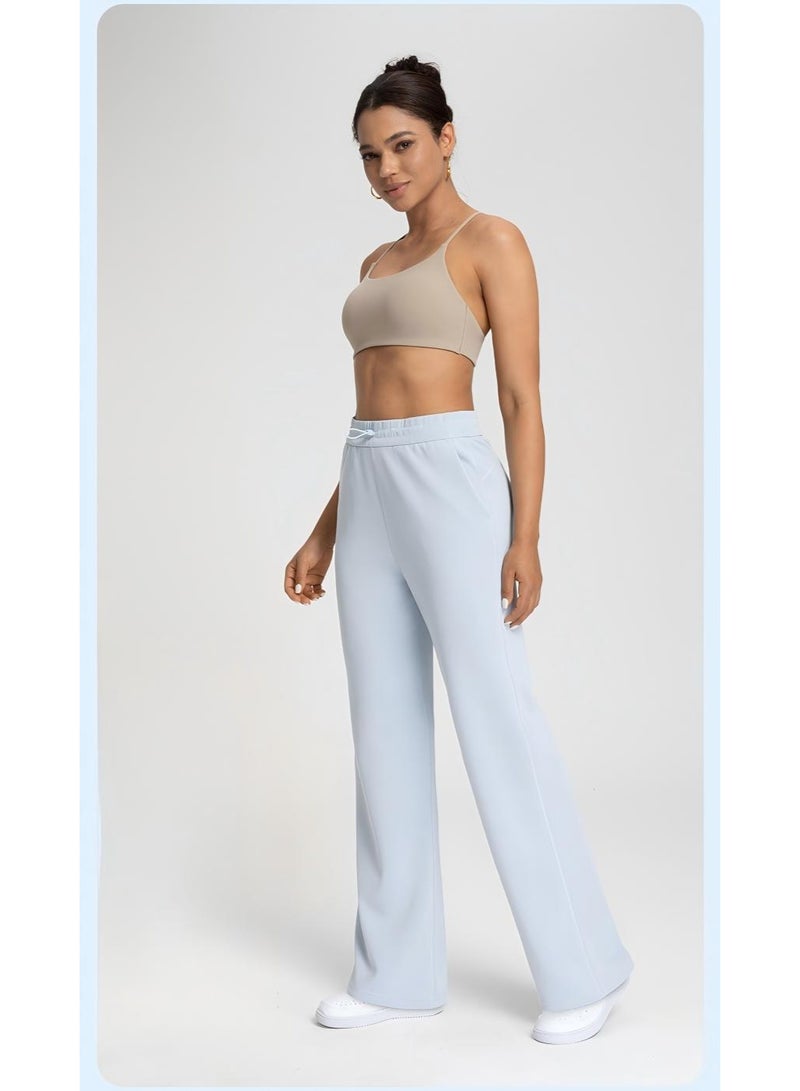 Women's High-Waisted Modal Wide Leg Yoga Pants - Sand Wash Air Layer Loose Casual Sports Trousers with Drawstring - Image 1