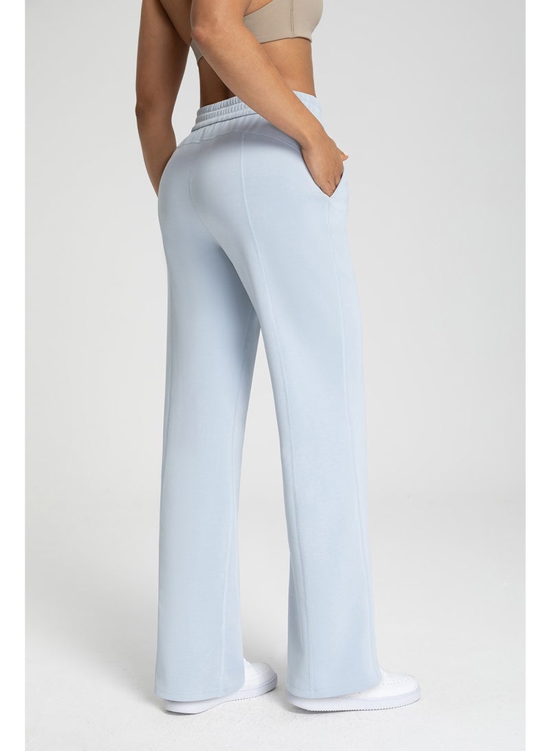 Women's High-Waisted Modal Wide Leg Yoga Pants - Sand Wash Air Layer Loose Casual Sports Trousers with Drawstring - Image 4