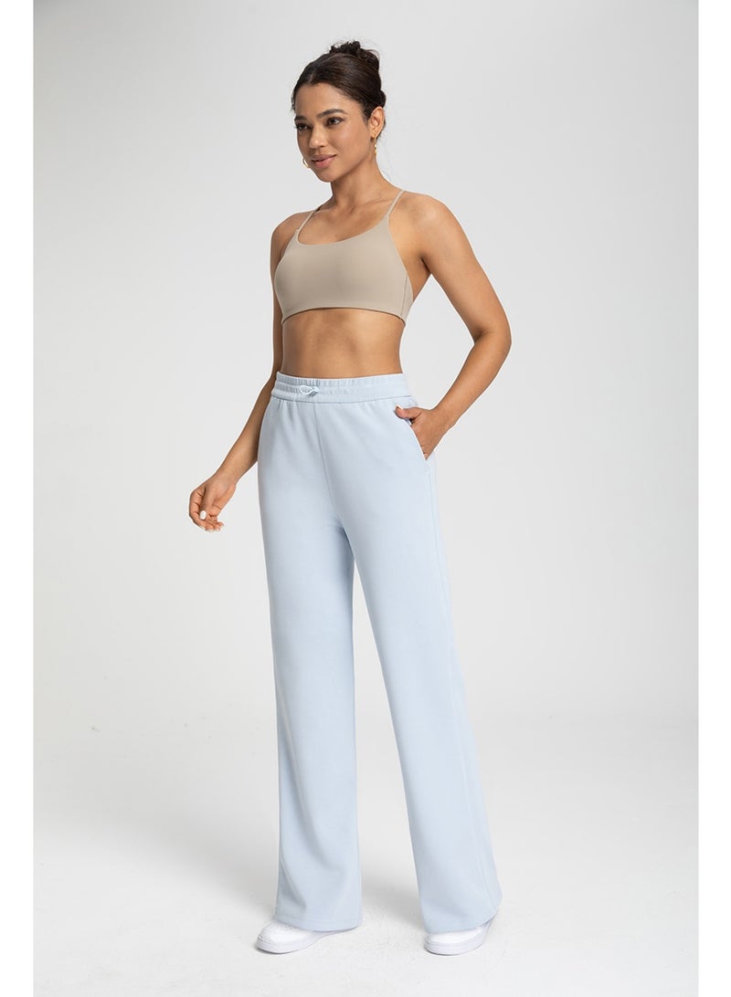Women's High-Waisted Modal Wide Leg Yoga Pants - Sand Wash Air Layer Loose Casual Sports Trousers with Drawstring - Image 2