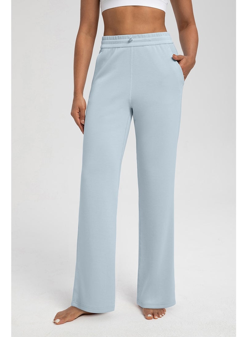 Women's High-Waisted Modal Wide Leg Yoga Pants - Sand Wash Air Layer Loose Casual Sports Trousers with Drawstring - Image 5