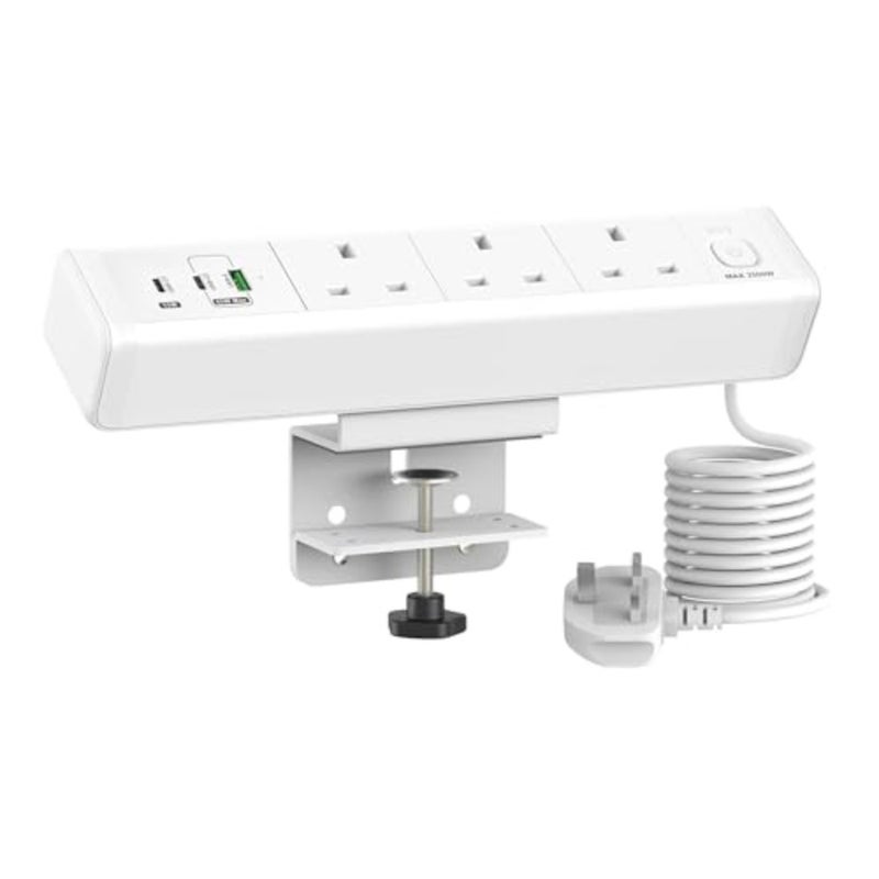 أجهزة الكمبيوتر المحمولة مع 65W USB-C الألومنيوم تخصيص شريط الطاقة سطح المكتب مع 3 بريطانيا Plug 3 USB Ports الحماية المضغوطة 1.8M حماية الكابلات المضادة للكتاب والمنزل - Image 1