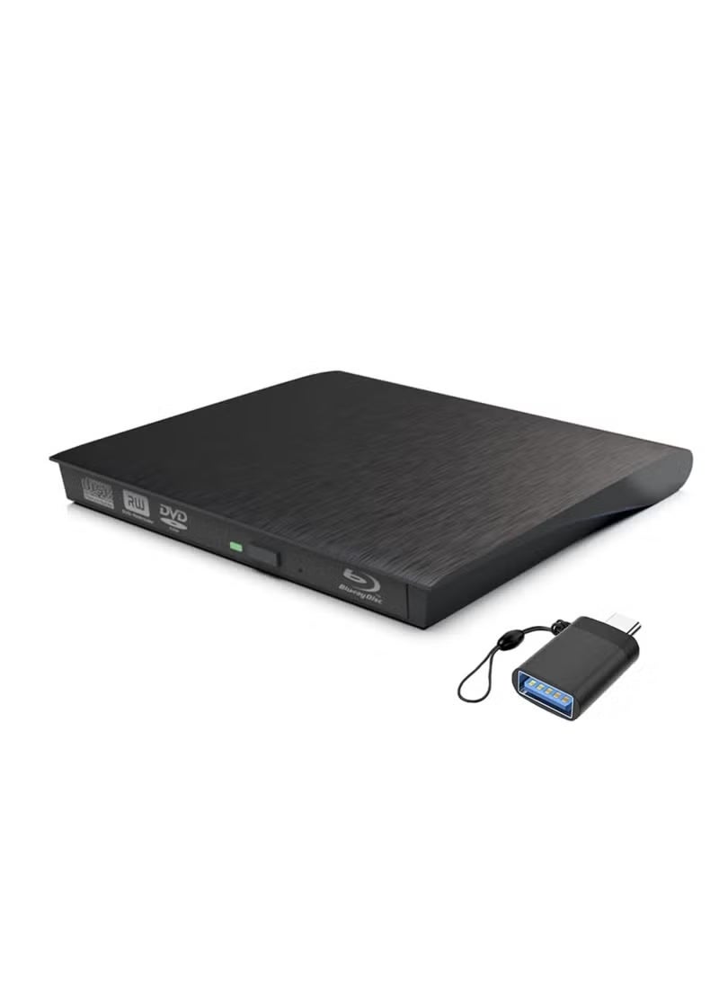 مشغل أقراص بلو راي وDVD خارجي محمول بمنفذي USB 3.0 وUSB Type-C، قارئ بلو راي بسرعة 6X، يدعم أقراص BD وCD وDVD لأجهزة اللاب توب والكمبيوتر المتوافقة - Image 1