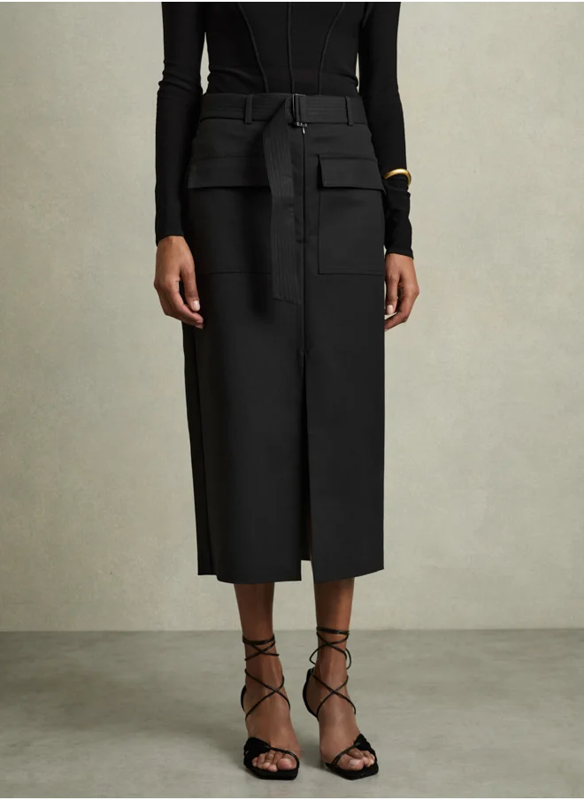 REISS Pencil Cargo Skirt
