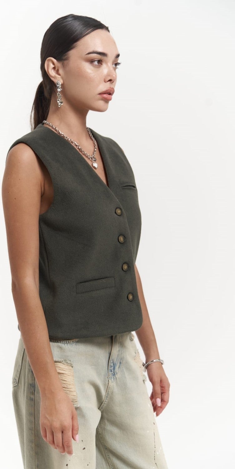 Mai Collection Pace Petrol Blue Short Vest  - Image 3