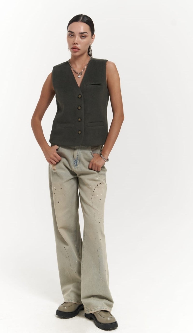 Mai Collection Pace Petrol Blue Short Vest  - Image 4