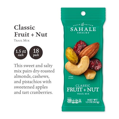 Sahale Snacks Classic Fruit and Nut Trail Mix 15 Oz Grab Go Bags 18 Packs DryRoasted Deluxe Mixed Nuts with Apples and Cranberries NonGMO Kosher Trail Mix Certified GlutenFree Snacks - Image 5