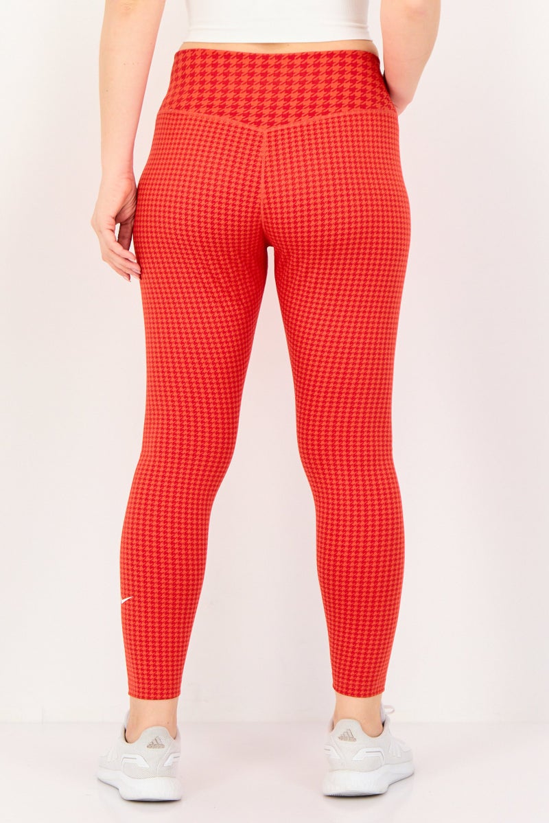 Nike Women Dri Fit Brand Logo Training 7/8 Leggings, Red - Image 3