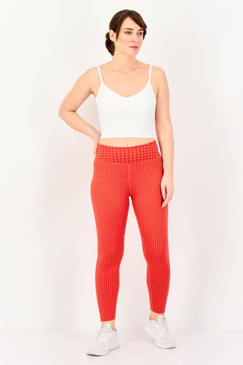 Nike Women Dri Fit Brand Logo Training 7/8 Leggings, Red - Image 4