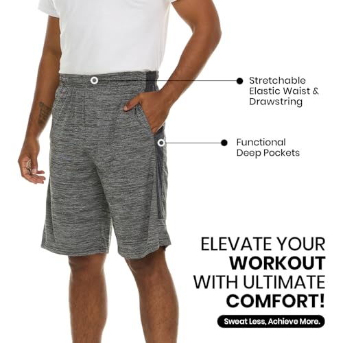 Essential Elements Athletic Shorts for Men - 5 Pack Men's Activewear with Pockets, Quick Dry Basketball Shorts - Sports Shorts for Workout, Gym, Running - Image 2