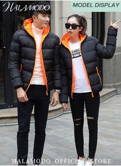 HALAMODO Men's Jackets with Hood Zip Up Hoodie Lightweight Winter Sweatshirt Quilted Hooded Bubble Down Jackets Fleece Sherpa Lined Warm Jacket for Travelling Cycling Hiking  - Image 4