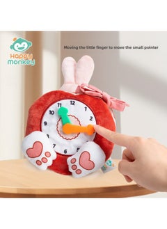 Generic Happy Monkey Can't Tear Up Early Education Puzzle Three-dimensional Cloth Book Baby Cognition Plush Animal Toy With Alarm Clock-Color:Hmk Rabbit Alarm Cloth Book  - Image 3