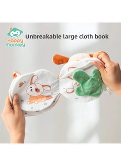 Generic Happy Monkey Can't Tear Up Early Education Puzzle Three-dimensional Cloth Book Baby Cognition Plush Animal Toy With Alarm Clock-Color:Hmk Rabbit Alarm Cloth Book  - Image 4