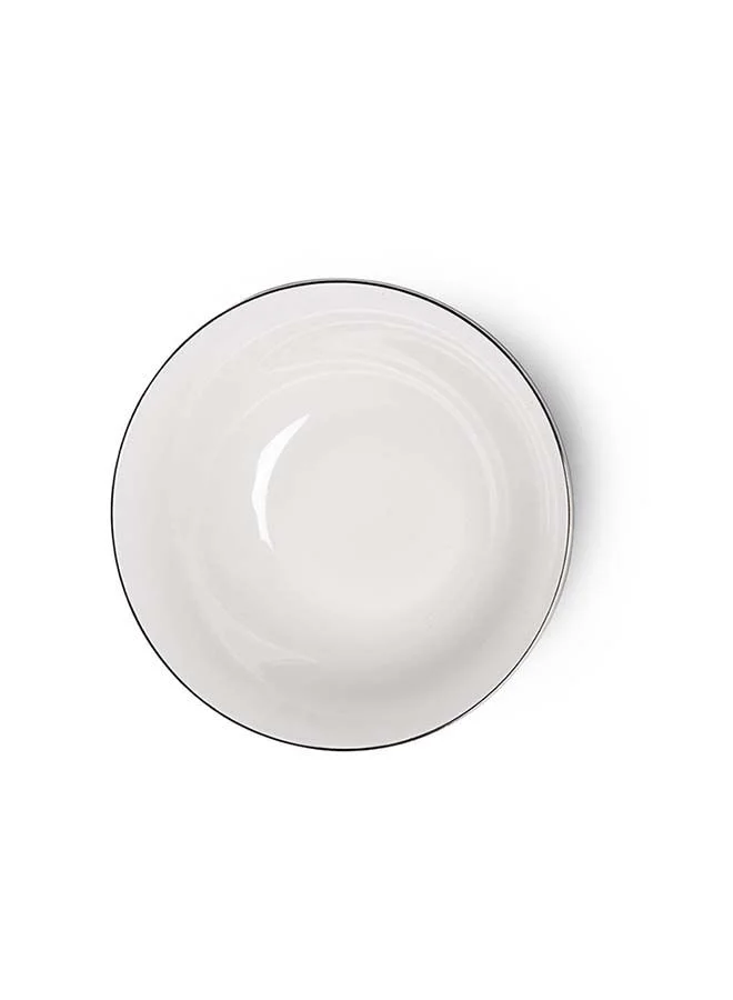 فيسمان Bowl For Cereal Aleksa Series Porcelain White, Salad, Pasta, Soup, Dessert, Serving of Rice - Dishwasher Safe - For Breakfast, Lunch and Dinner