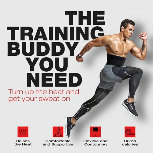 Xfinity Fitness Sweat Slim Belt for Men & Women | Neoprene Sauna Waist Trainer | Adjustable Stomach Belt for Workouts | Fits Up to 46 Inches Black - Image 2