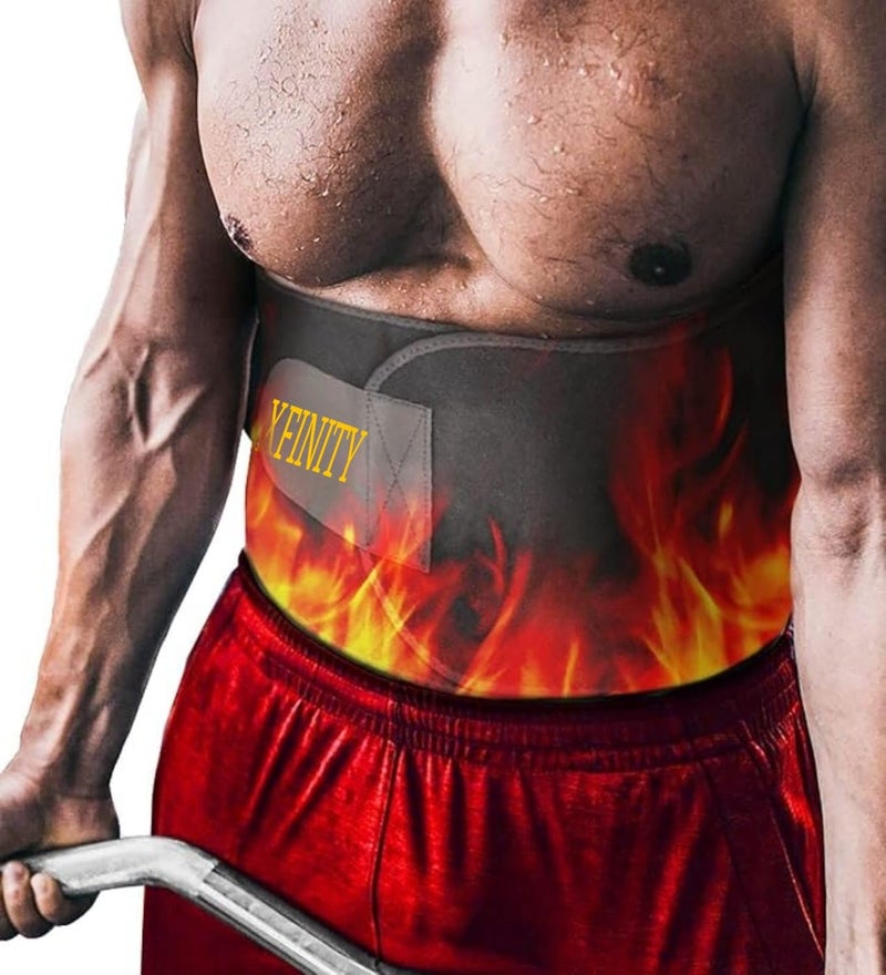 Xfinity Fitness Sweat Slim Belt for Men & Women | Neoprene Sauna Waist Trainer | Adjustable Stomach Belt for Workouts | Fits Up to 46 Inches Black - Image 1