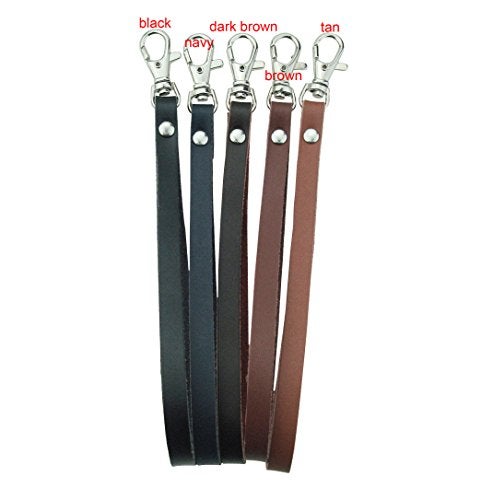 5Afashion 2 pcs Genuine Leather Wrist Strap for Wallet Clutch Wristlet Purse Keys Keychain Pouch (navy) - Image 4