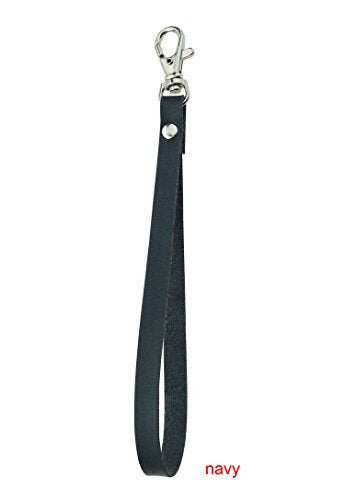 5Afashion 2 pcs Genuine Leather Wrist Strap for Wallet Clutch Wristlet Purse Keys Keychain Pouch (navy) - Image 2
