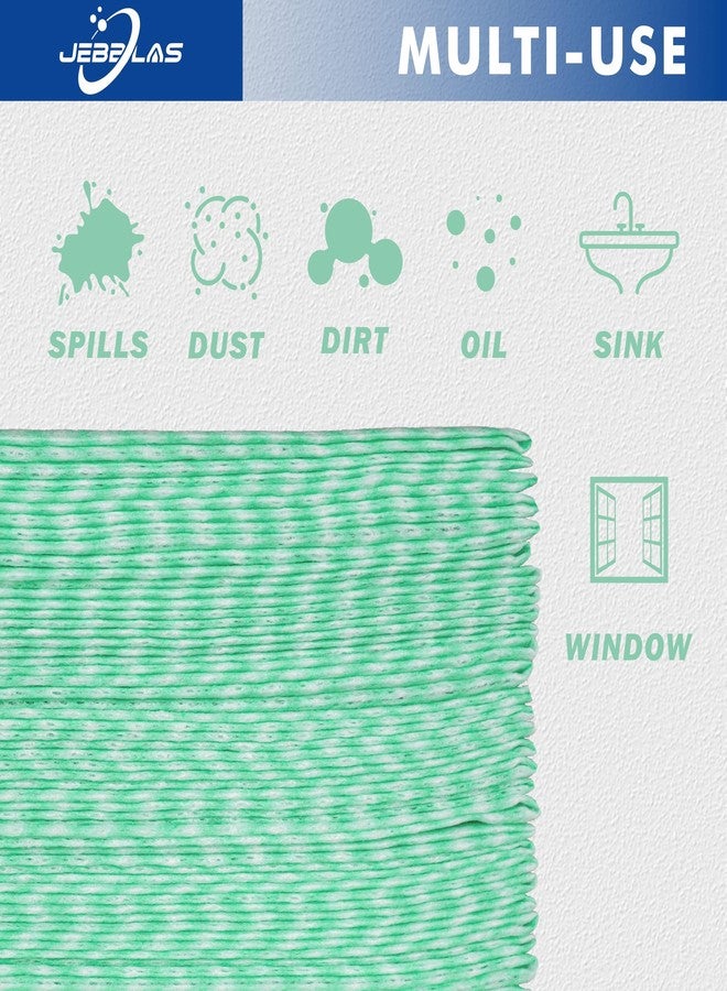 JEBBLAS 100Pack Reusable Cleaning Cloths 11.8‘’x11.8‘’ Handi Wipes Reusable Cloths Dry Cleaning Cloths Dish Towel Dish Cloths for Kitchen, Green - Image 4