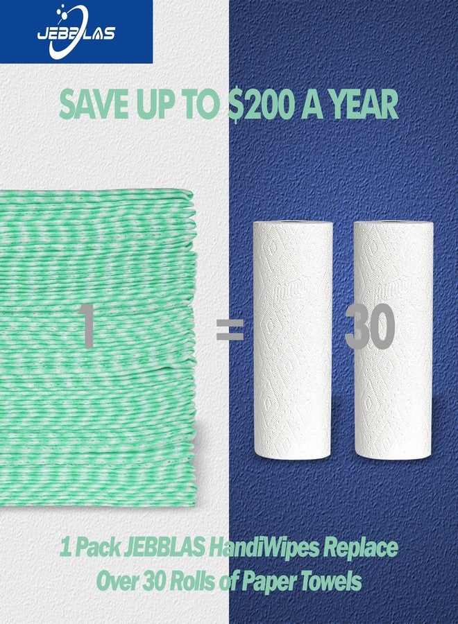 JEBBLAS 100Pack Reusable Cleaning Cloths 11.8‘’x11.8‘’ Handi Wipes Reusable Cloths Dry Cleaning Cloths Dish Towel Dish Cloths for Kitchen, Green - Image 5