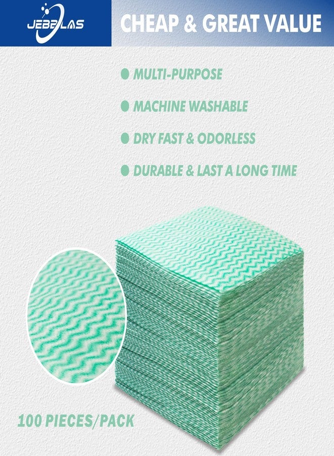 JEBBLAS 100Pack Reusable Cleaning Cloths 11.8‘’x11.8‘’ Handi Wipes Reusable Cloths Dry Cleaning Cloths Dish Towel Dish Cloths for Kitchen, Green - Image 3