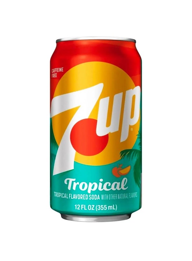 7 Up 7ups Tropical Flavor Soda 355 ml - Image 1