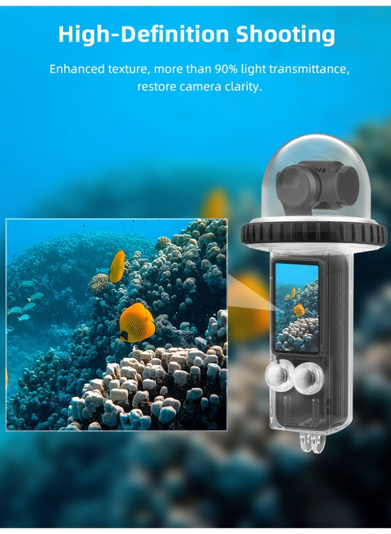 BRDRC For DJI OSMO POCKET 3 Waterproof Case 40m Diving Housing – High Transparency PC Material, Pressure Resistant, Dual Ports, Anti-Fog Seal – Underwater Protection for Action Camera  - Image 4